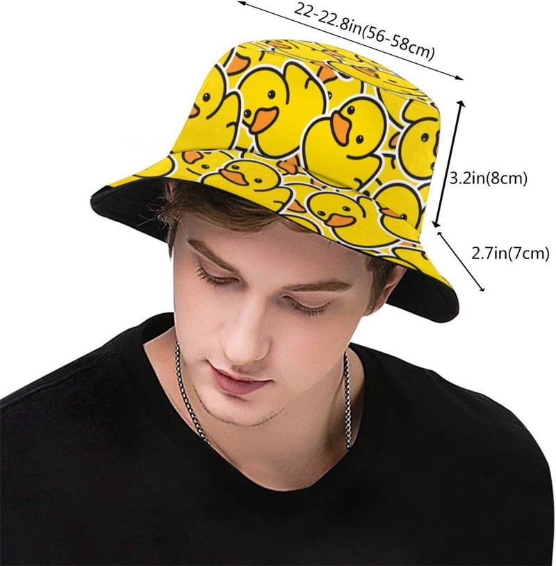 TUSBUIR Funny Duck Bucket Hat Fisherman Hat Beach Travel Sun Hat Outdoor Cap for Unisex Men Women - Image 3